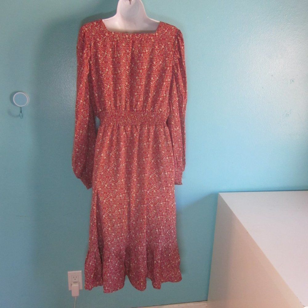 NEW! Hayden Los Angeles Womens Size S Floral Print Midi Modest Prairie Dress - Picture 4 of 14